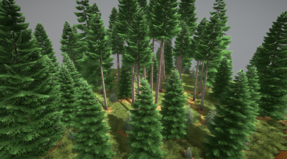 Hochdetailliertes 3D-Baum-Modell Typ Fichtenwald zum Download