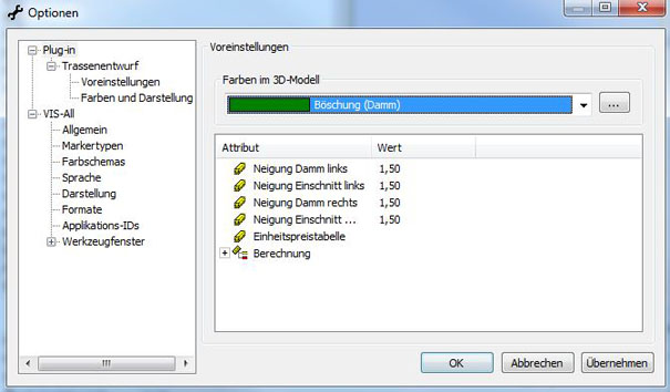 Optionen Dialogfenster Optionen Dialogfenster