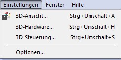 Menüleiste Einstellungen Menüleiste Einstellungen