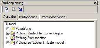 Fenster Straßenplanung mit der Prüfergebnisse Fenster Straßenplanung mit der Prüfergebnisse