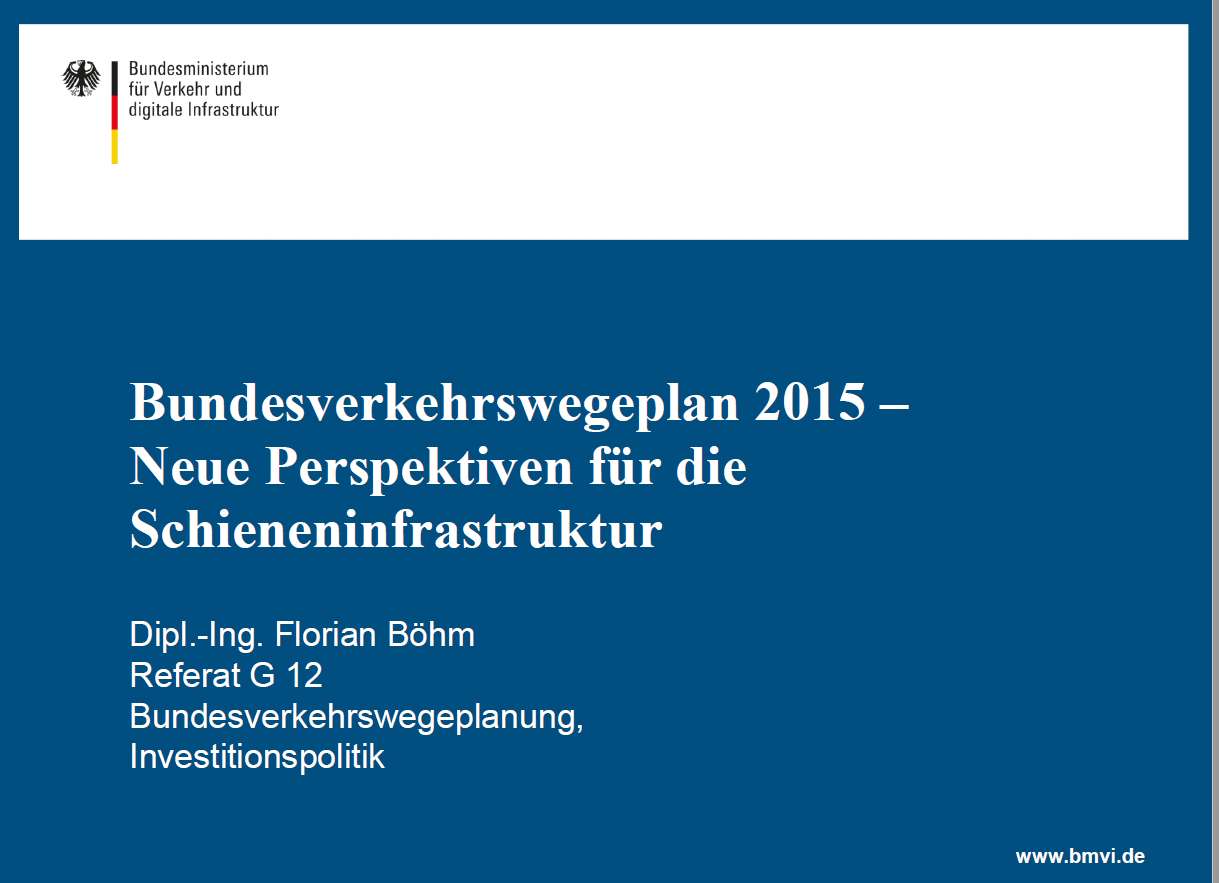 Bundesverkehrswegeplan 2015 - Neue Perspektiven