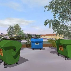 Detailliertes 3D-Modell: Müllcontainer für jeden Bedarf