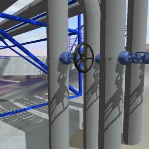 3D-Visualisierung von städtischen Wärmelieferung: Rohrleitungsbrücke